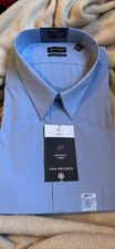 Van Heusen Big Fit Wrinkle Free Poplin Dress Shirt Cameo Blue 18  32/33 2XL