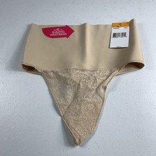 Maidenform Women's Underwear Thong Shapewear Tame Your Tummy Beige Small