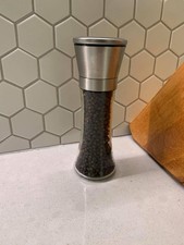 Salt Pepper Grinder Tall Refillable Manual Adjustable Coarseness Glass, New, USA