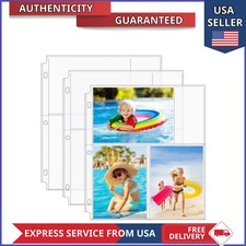 MaxGear 30 Pack 4x6 Photo Sleeves for 3 Ring Binder 180 Pictures ,3 Pocket