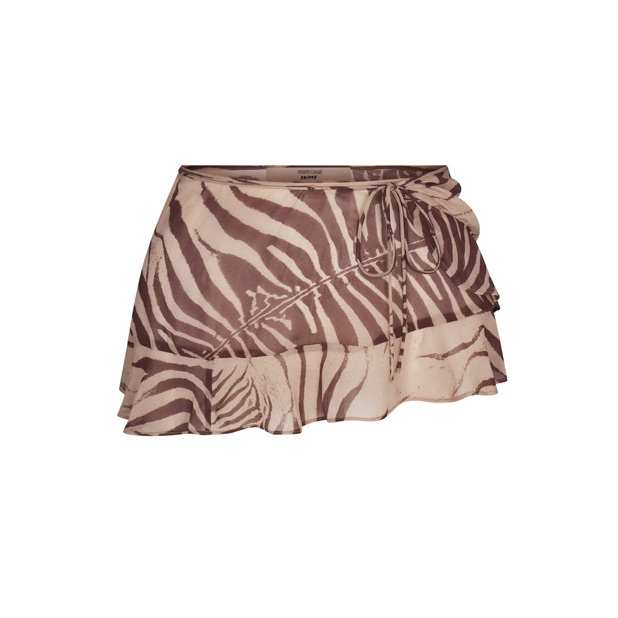 NWT SKIMS X Roberto Cavalli Tie Side Mini Skirt Zebra Print Size Small
