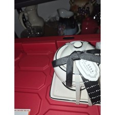 Rae Dunn sugar with lid and creamer and creamer also a tray