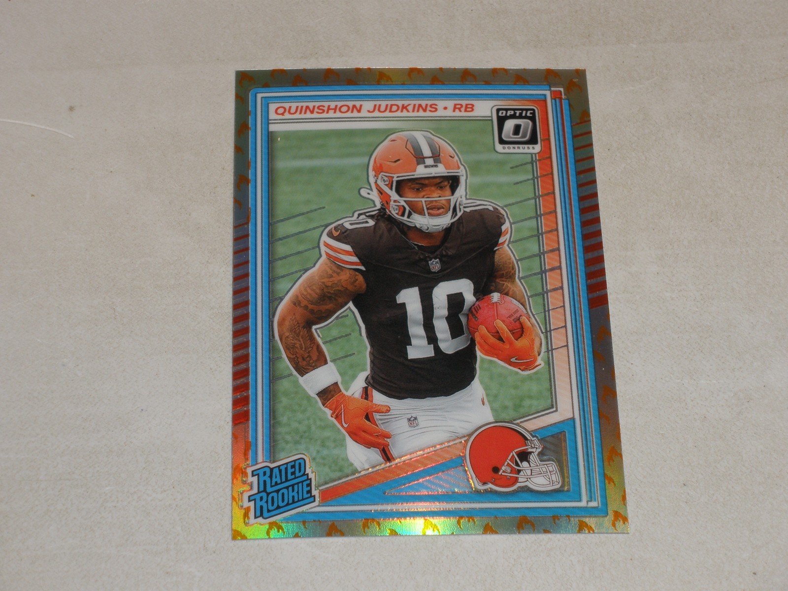 2025 Donruss Optic Rated Rookie Fire Prizm #252 Quinshon Judkins RC