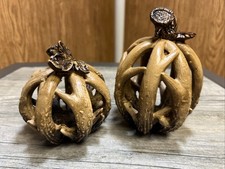 Set Of Two Resin Pumpkins
