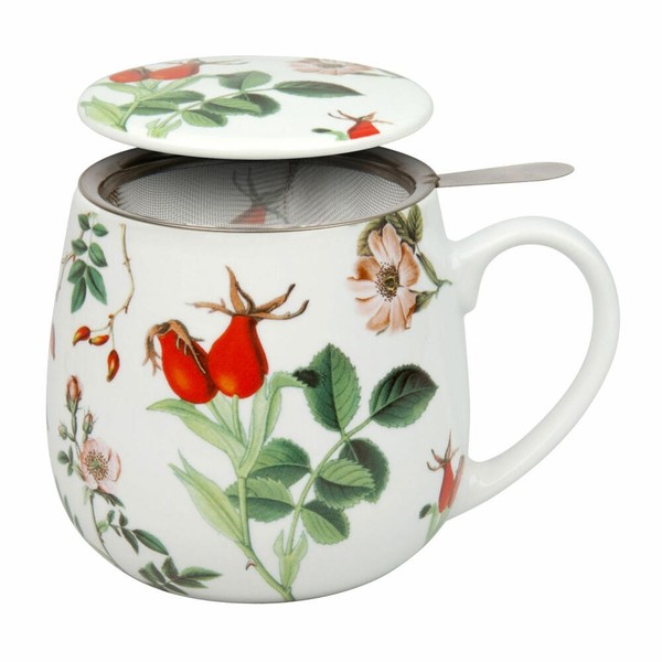 KöNitz Becher Mit Sieb Und Deckel My Favourite Tea Hagebutte, Porzellan, 420 Ml-image