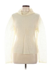 Anne Klein Women Ivory Turtleneck Sweater L