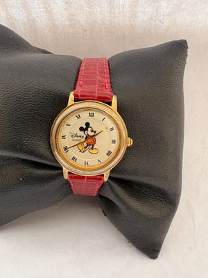 Mickey Mouse Damen Quarz Lederarmband Disney Time Works