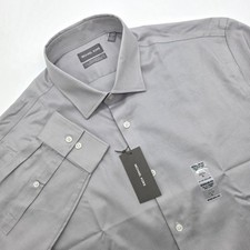 Michael Kors Airsoft Stretch Dress Shirt Men's 17.5 32/33 XL Grey Regular Fit