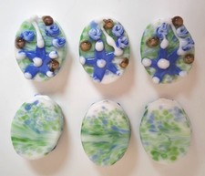 10pcs handmade Lampwork glass Beads Oval Sea Style blue Starfish 16 21 7mm DIY
