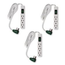 Go Green Power GGPGG13002MS3 3 Outlet Power Strip White