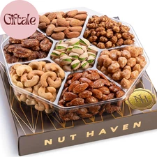 Nuts Gift Basket - Assortment of Sweet & Roasted Salted Gourmet Nuts - Assorted