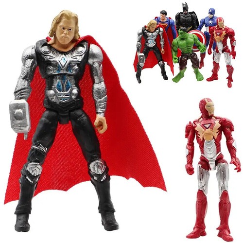 6Pcs Superhero Superman Captain America Playset PVC Doll Action Figure Toys Gift - Picture 8 of 8
