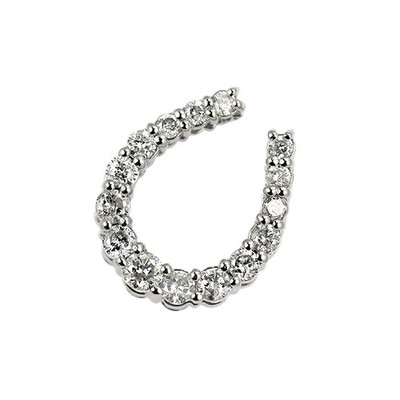 K18YG Diamond Pendant Top 0.50ct Horseshoe Crescent Moon - Auth free shipping f