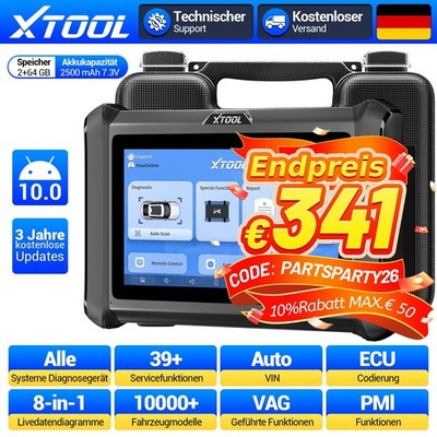 XTOOL D7S Profi KFZ OBD2 Diagnosegerät Alle Systeme 39+Services ECU-Codierung DE