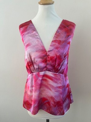 Elegante Bluse von Rinascimento (made in Italy), Gr. L, rosa gemustert, Chiffon