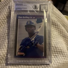 1989 DONRUSS #33 KEN GRIFFEY JR RATED ROOKIE RC BGS 10 DNA AUTO AUTHENTIC