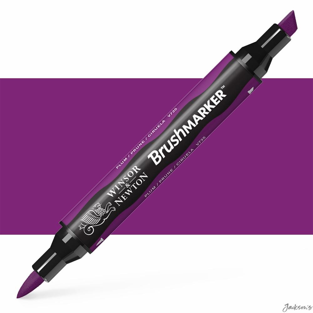 Winsor & Newton Pro Brush Marker Alcohol Ink Plum Dual Tip Illustration Pen