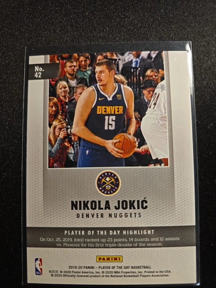 2019-20 Panini Player of the Day - Nikola Jokić #42 - Image 2 of 2
