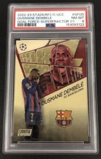 Marketplace image: 2022-23 Topps Stadium Club Chrome UEFA Dembélé Goal Force Superfractor 1/1 PSA 8
