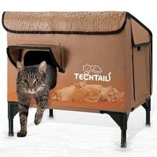 Heated Outdoor Cat House for Outside Winter, Insulated Weatherproof Feral Cat...