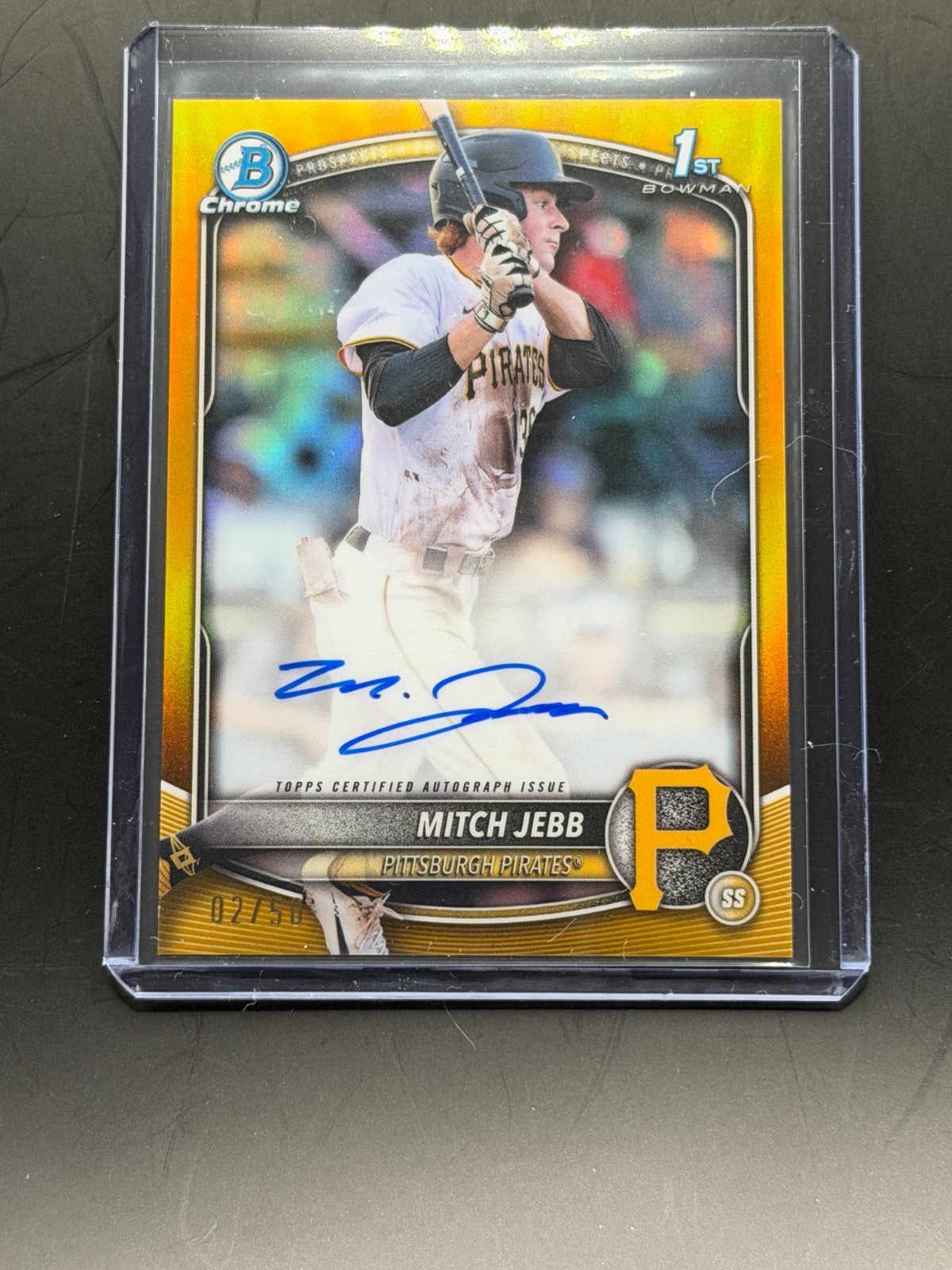 2025 Bowman Chrome Mitch Jebb 1st Gold Refractor Auto /50