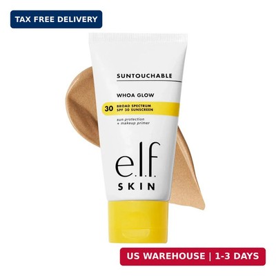 e.l.f. SKIN Suntouchable Whoa Glow SPF 30, Face Sunscreen & Makeup Primer with H