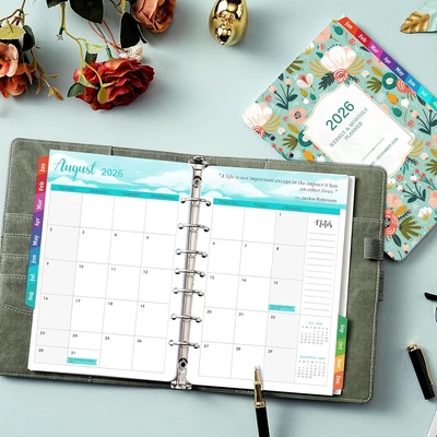 2026 Planner Refills - 7 Punched Holes 2026 Weekly Monthly
