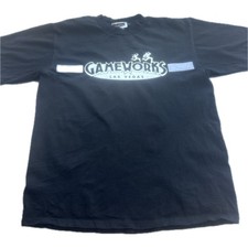 Vintage 90s GameWorks Las Vegas T Shirt Mens Medium M Black Graphic Arcade Sega