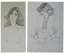 2 Oswaldo Viteri Vintage Art Sign And Numbered By Artist Ecuador Listed Artist