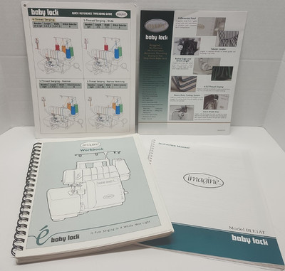 96-97 BABYLOCK Imagine Workbook & Instruction Manual w/ extras Model # BLE1AT