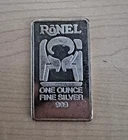 VINTAGE c. 1970s HOLLYWOOD,FL RONEL REFINING 1 OZ 999 FINE SILVER BAR RARE!