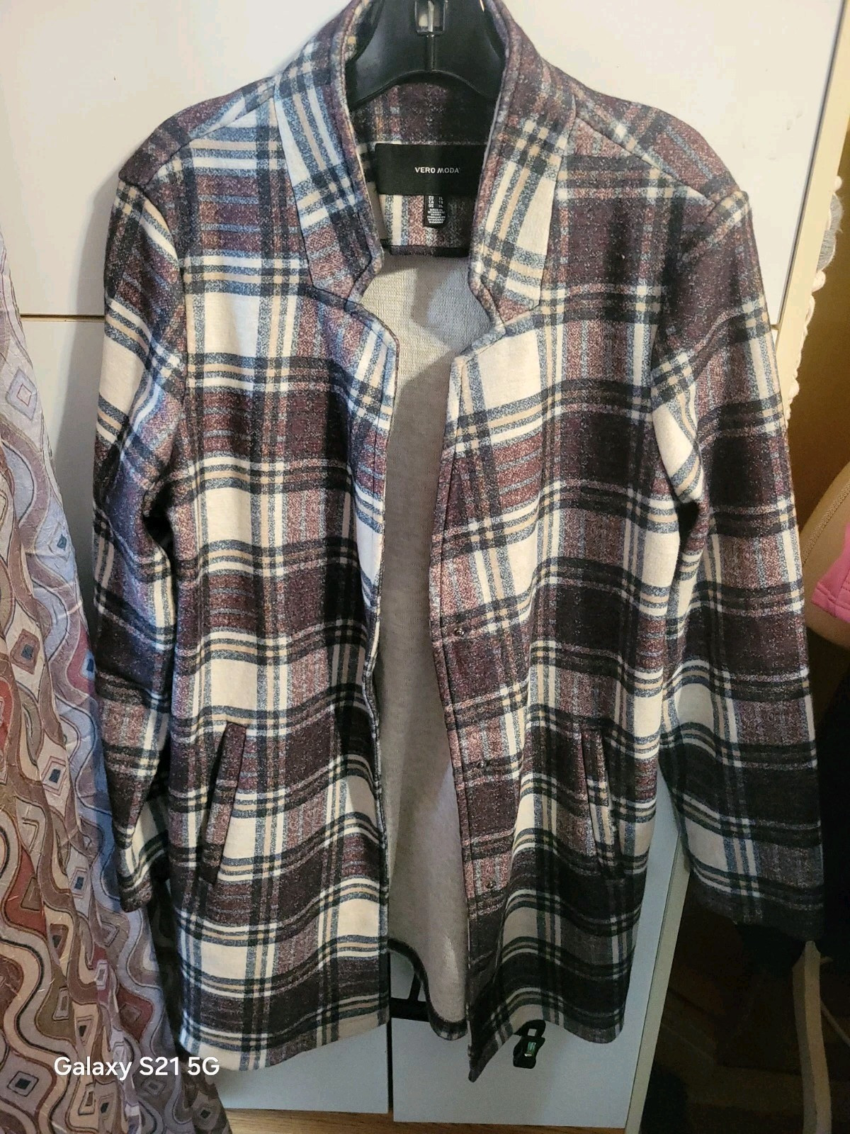 Vero Moda Women's XL Plaid Jacket Stylish Casual Outerwear