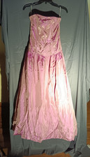 Jessica McClintock for Gunne Sax Pink Organza Strapless Long Gown Size 3