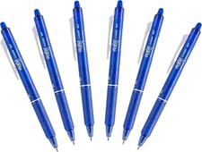 6 Pack Pilot FriXion Ball 0.7mm Erasable Gel Pens Blue Ink