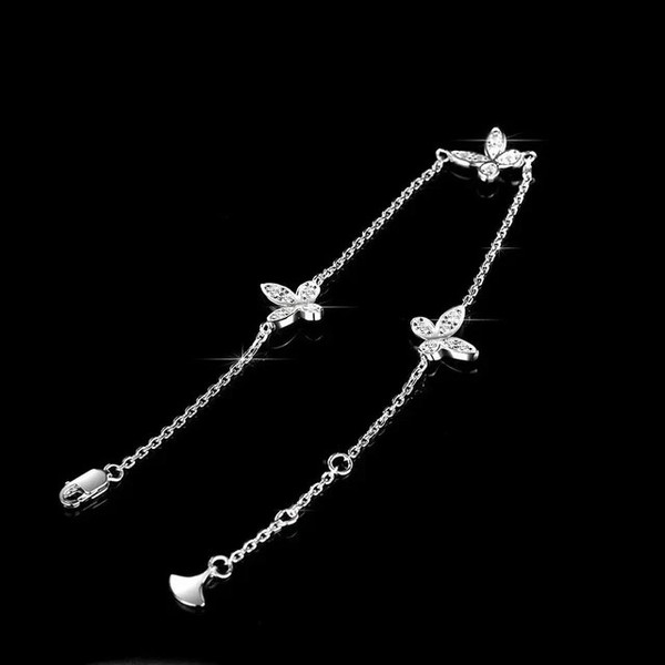 Alternate view of Butterfly Bracelet 14k White Gold Plated 1ct Round Cut Lab Created Diamond