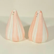 Onion Ceramic Salt and Pepper Shakers Pink White