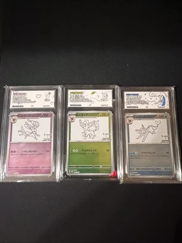 Pokemon Yu Nagaba Sylveon/vaporeon/leafeon Triple Set Ace Graded