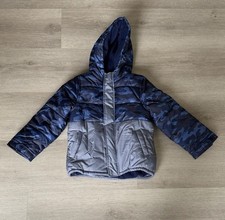 Carters Boys Snow Puffer Jacket Blue/Grey Size 6 Fleece Lined Full Zip
