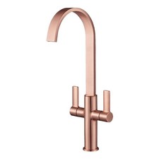 Francis Pegler Jeroni Swept Spout Twin Lever Kitchen Mixer Various Colours