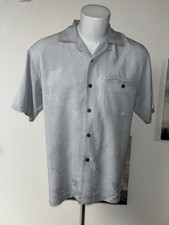 tommy bahama silk button Down Short Sleeve polo shirt men  s Size S Fits M