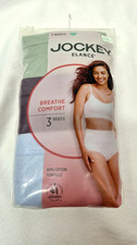 Jockey Elance 100 Cotton Brief Underwear - Pkg Of 3 Women's Size 8/XL - New