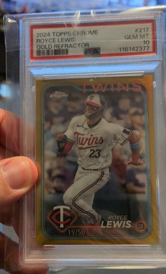#ad 2024 Topps Chrome Royce Lewis #217 Gold Refractor 50 POP 3 $75.00