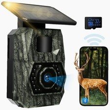 MAXDONE Wildlife Camera WiFi Bluetooth 4K 64MP Solar Trail Camera Night Vision