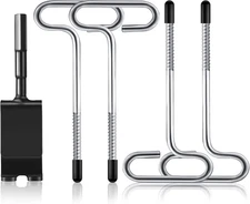 Ice Anchor Tool Kit,1Pc Ice Anchor Drill Adapter with 4Pcs Threaded Peg Ice Fish