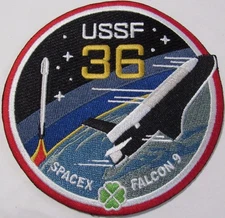 FALCON 9 USSF-36 MISSION SPACE PATCH WITH OTV-8 PAYLOAD EMBROIDERED