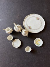 Vintage Miniature Porcelain Tea Set Floral Pattern Dollhouse Accessory Lot 62