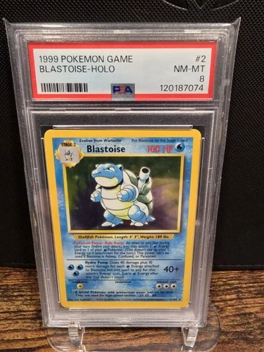 PSA 8 1999 POKEMON GAME BLASTOISE-HOLO 2