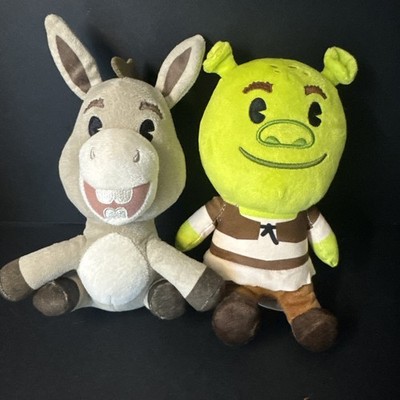 SHREK and DONKEY Plush Just Play Dream Works Stuffed Animals Ogre Toys 8  Set