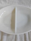 Vintage 1960s Pyrex Opal Ware Oval Divided Vegetable Bowl 1063 1.5 Quart