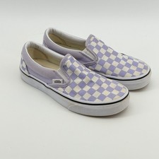 Vans Classic Slip-On Checkerboard Lilac Snow White Kids Shoes VN000714 3.5M 5.0W